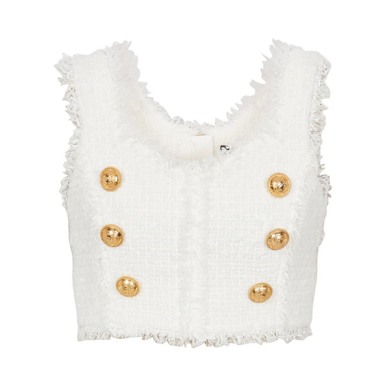 Tweed crop top Balmain