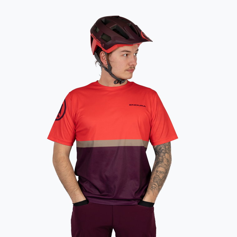 Koszulka rowerowa męska Endura Singletrack II Core aubergine