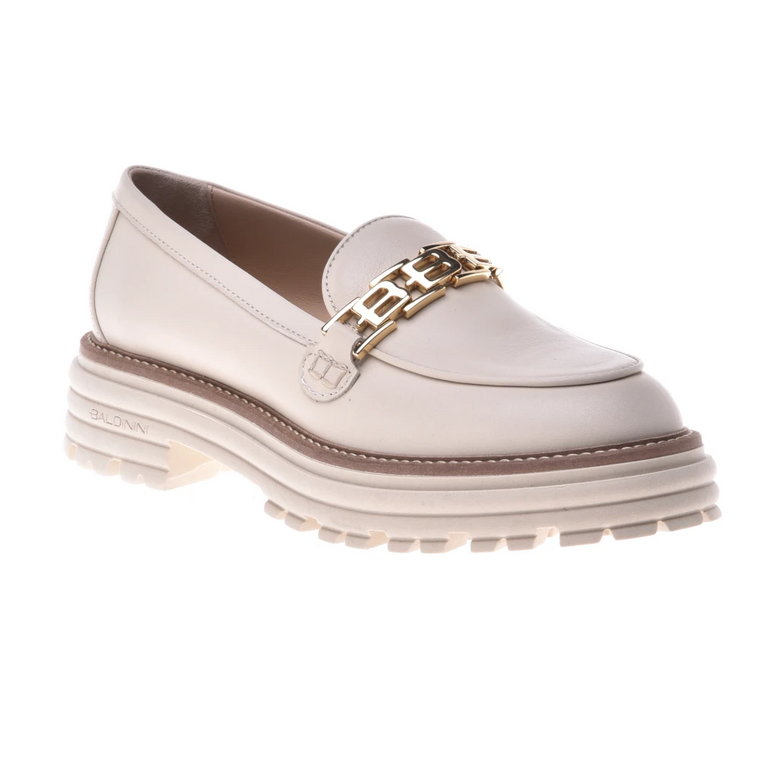 Beige calfskin loafers Baldinini