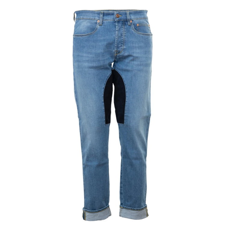 Slim-fit Alcantara Patched Denim Jeans Siviglia