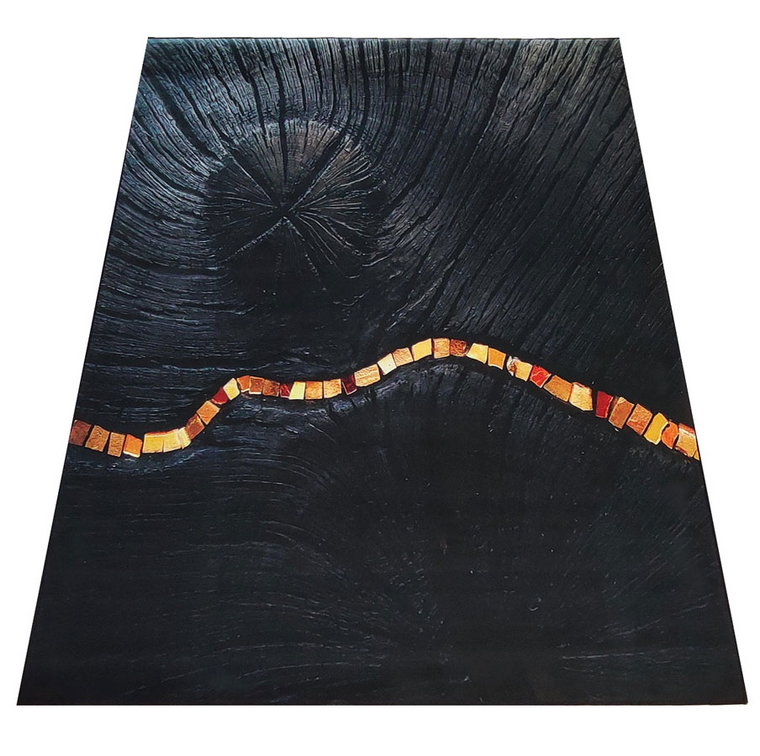 Czarny nowoczesny dywan do salonu - Eglam 3X