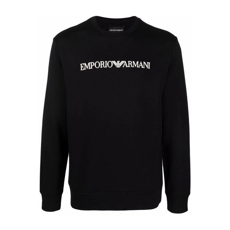 Czarny Bluza z Logo na Crew-Neck Emporio Armani