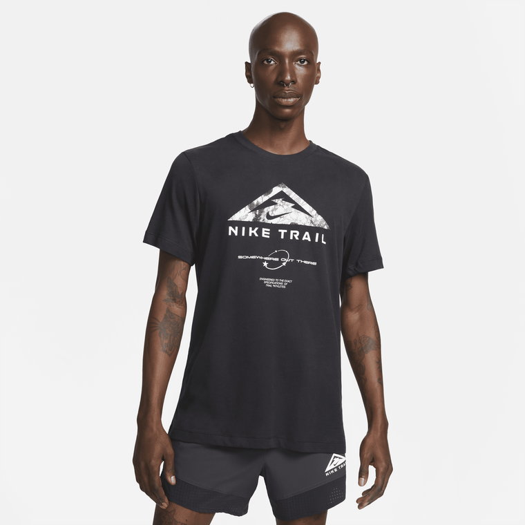 Męski T-shirt do biegania w terenie Nike Dri-FIT Trail - Czerń