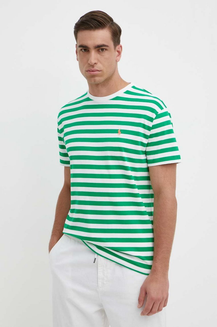 Polo Ralph Lauren t-shirt bawełniany męski kolor zielony wzorzysty 710926999