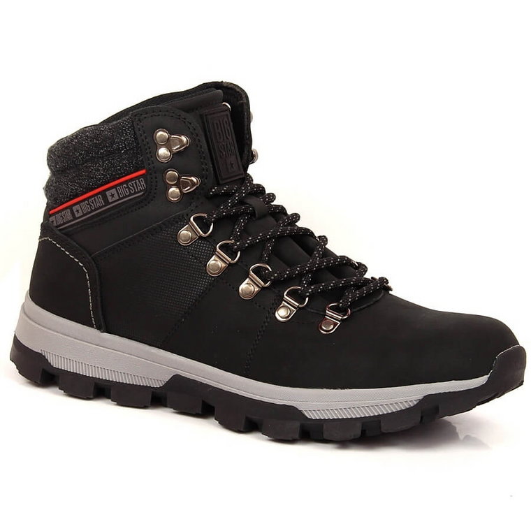 Buty wysokie trekkingowe męskie czarne Big Star KK174215