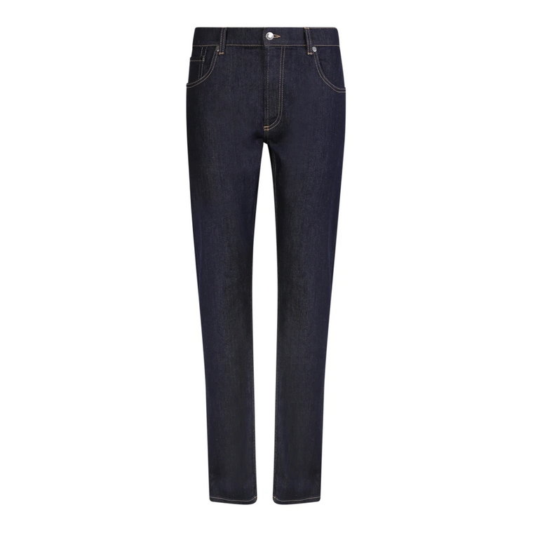 Minimalistyczne Straight-Leg Jeans z Kontrastowym Szyciem Alexander McQueen