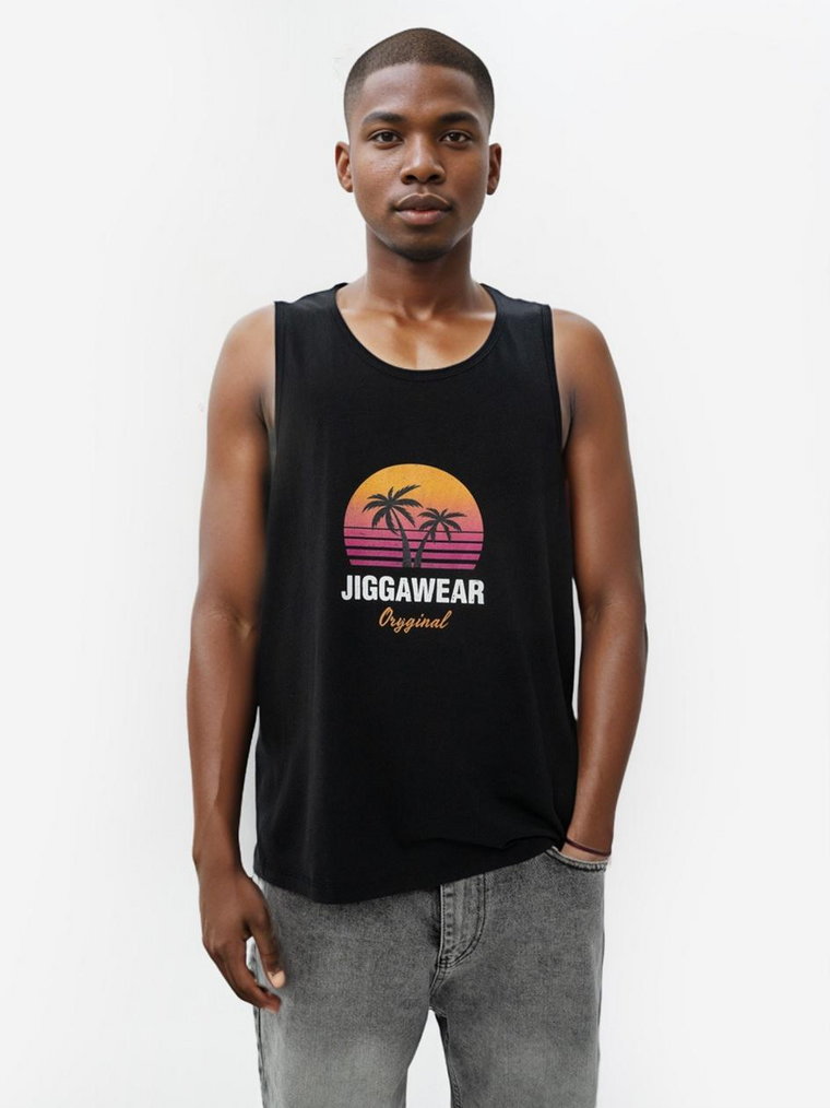 Tank Top Męski Czarny / Pomarańczowy Jigga Wear Vice