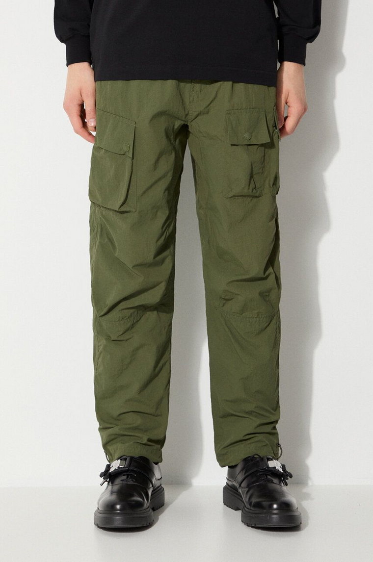 Maharishi spodnie Veg Dyed Cargo Track Pants Japanese męskie kolor zielony proste 5040.OLIVE