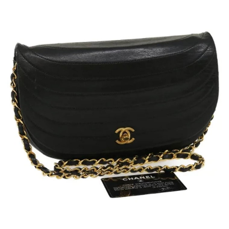 Używana czarna skórzana torebka Chanel Chanel Vintage