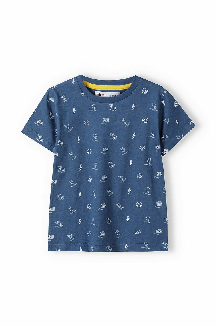 Granatowy t-shirt dla niemowlaka z bawełny