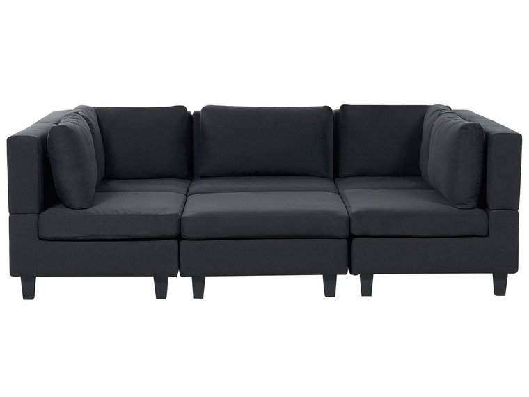 Sofa modułowa 5-osobowa z otomaną czarna UNSTAD