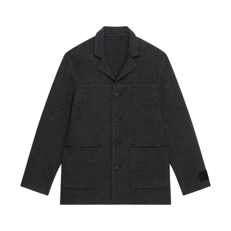 Czarna podwójna wełna i kaszmirowa kurtka Givenchy