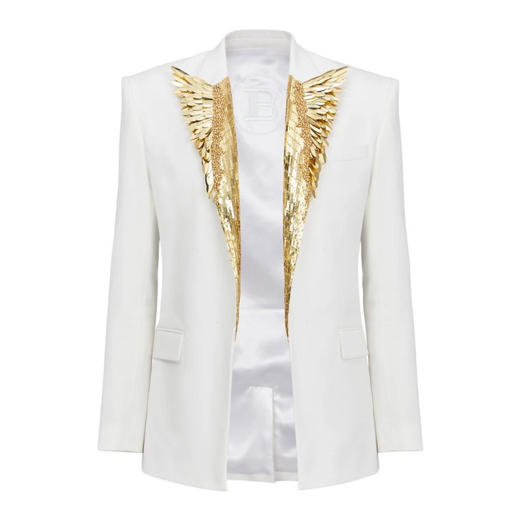 Blazer embroidered with gold feathers Balmain