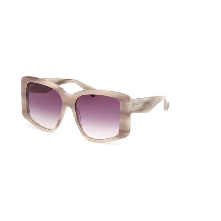 Okulary przeciwsłoneczne Beige Horn z fioletowymi soczewkami Max Mara