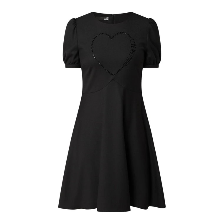 Krótka sukienka dzienna z aplikacją w kształcie koła Love Moschino