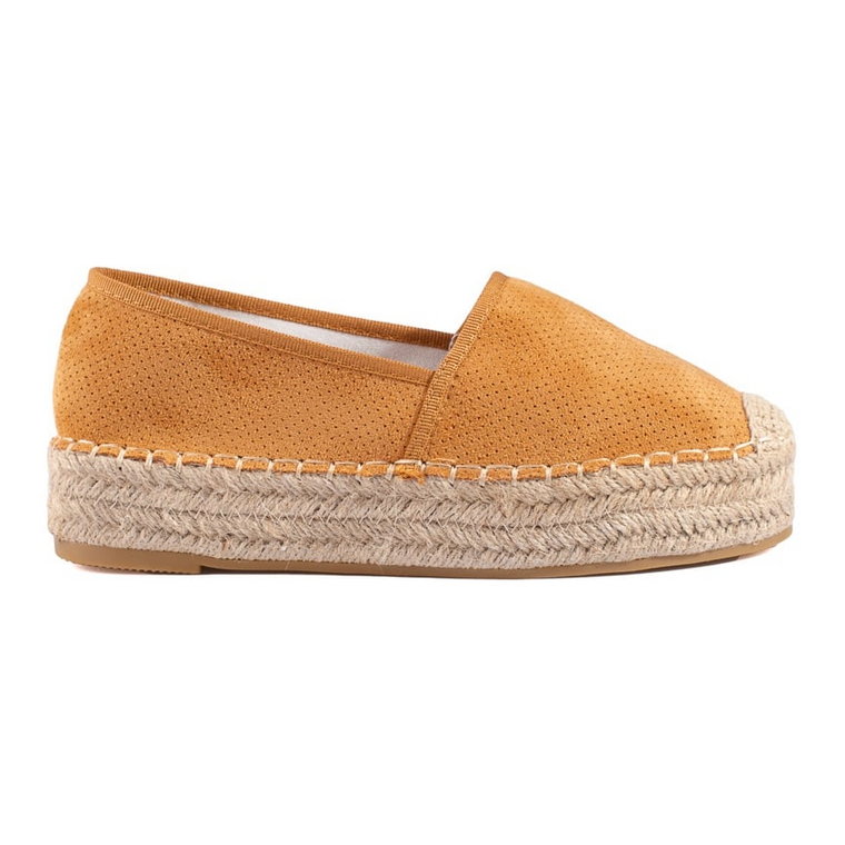 Zamszowe espadryle damskie Shelovet camel brązowe