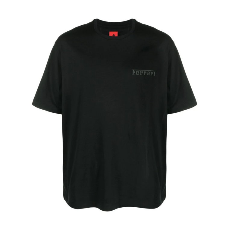 Czarna Koszulka z Logo Ferrari