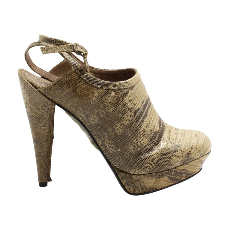 Luksusowe Snakeskin Platformy na Obcasie Lanvin