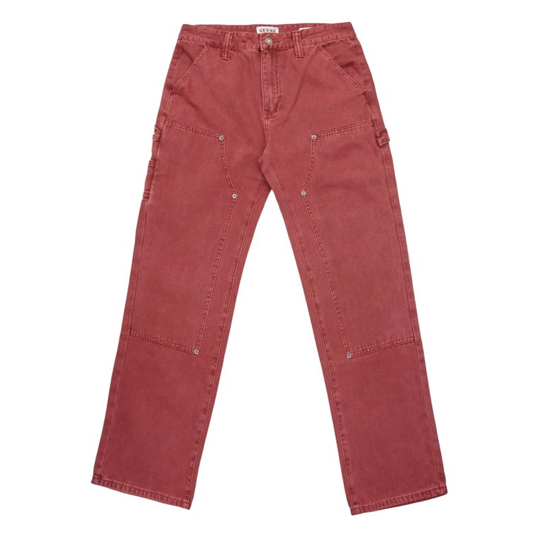 Vintage Czerwone Spodnie Stolarskie Guess