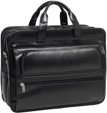 Elegancka skórzana torba męska na laptopa 17" czarna, Elston