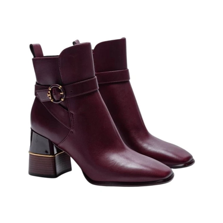 Luksusowe Bordeaux Buty na Klamrę Tory Burch