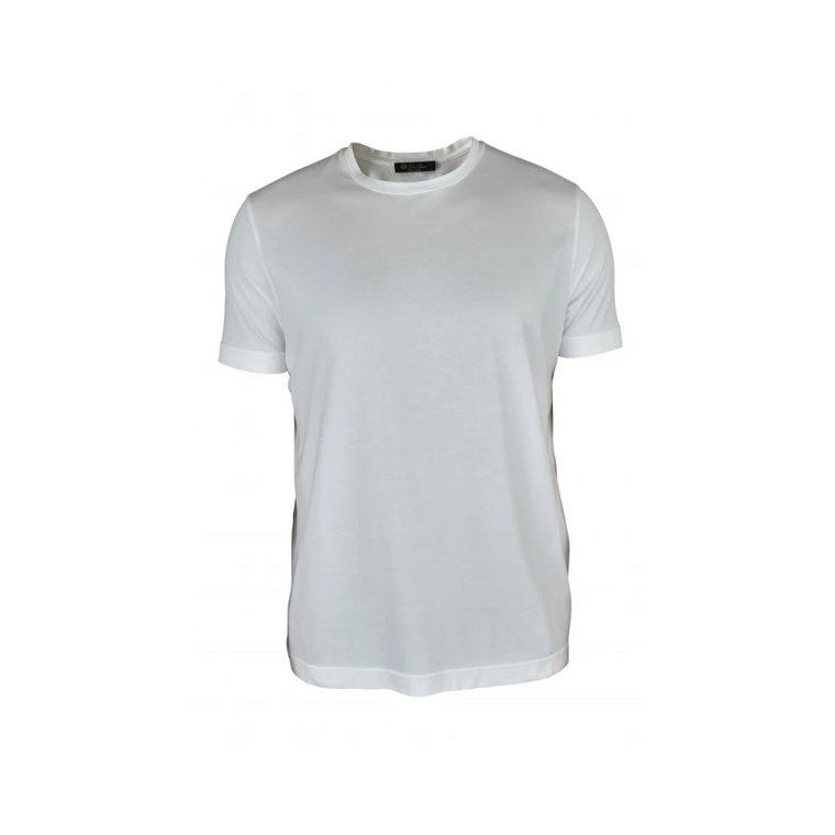 Klasyczny Biały T-Shirt z Bawełny dla Mężczyzn Loro Piana