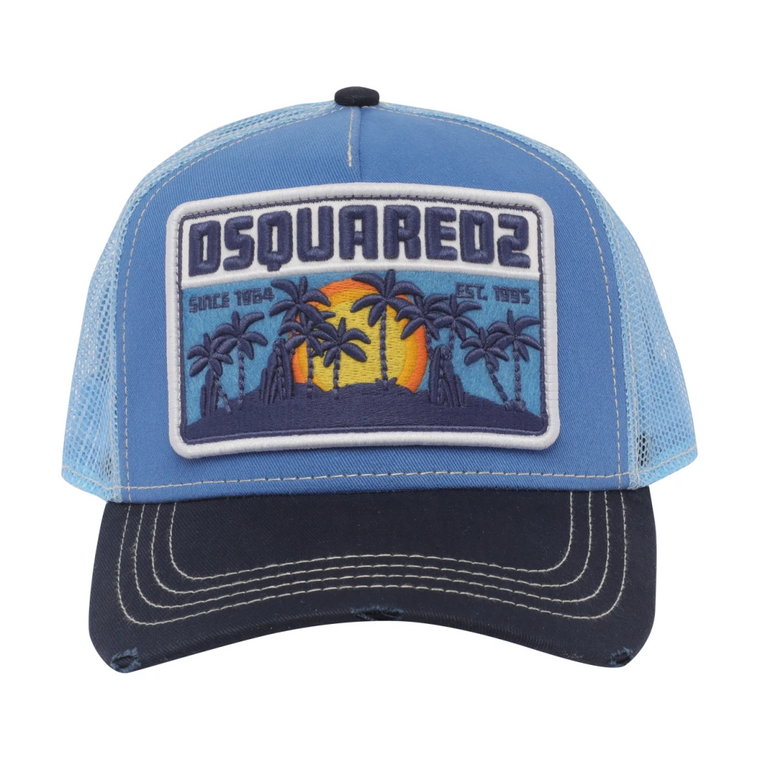 Niebieska czapka baseballowa D2 Patch Dsquared2