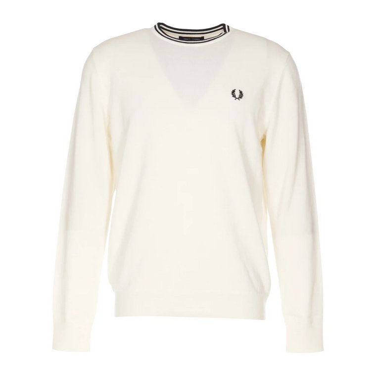 Beige Crew Neck Sweaters Fred Perry