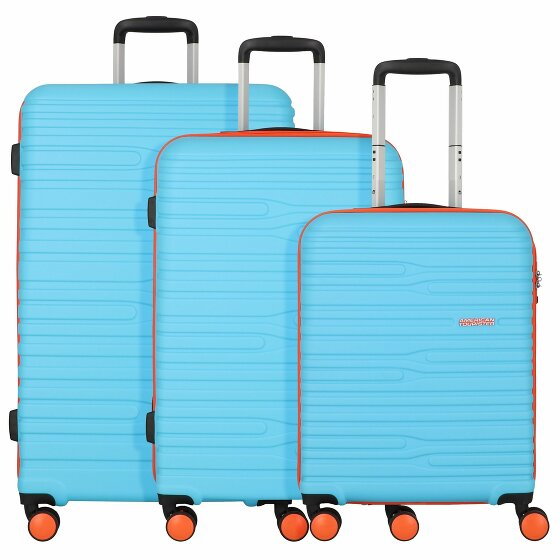 American Tourister Wavestream 4 kółka Zestaw walizek 3-części blue-orange