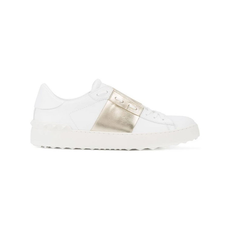 Open Sneaker With Metallic Stripe Valentino Garavani