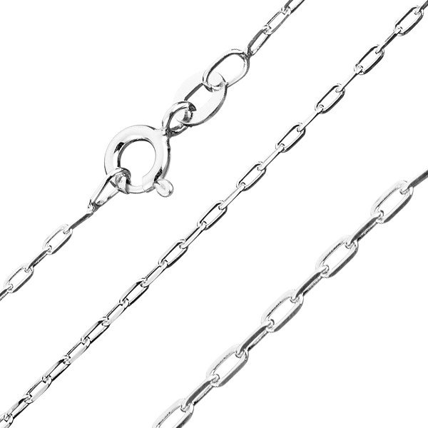 Łańcuszek ze srebra 925 - gładkie prostokąty, 1,4 mm