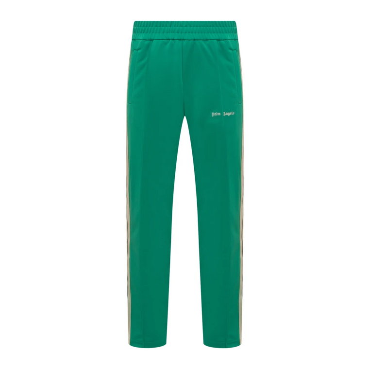 Zielone Klasyczne Spodnie z Logo Palm Angels