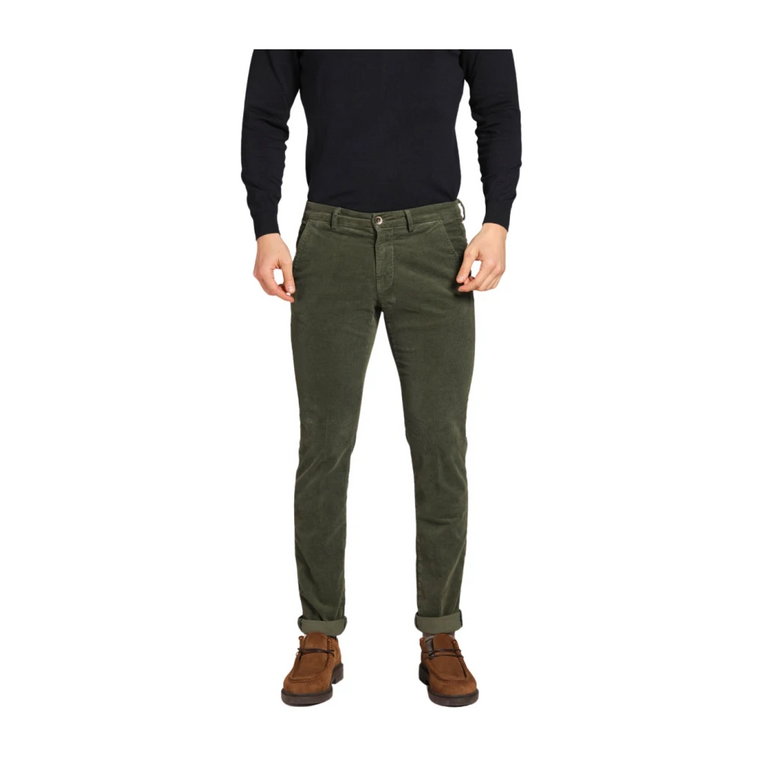 Sztruksowe Spodnie Chino Slim Fit Zielone Mason's