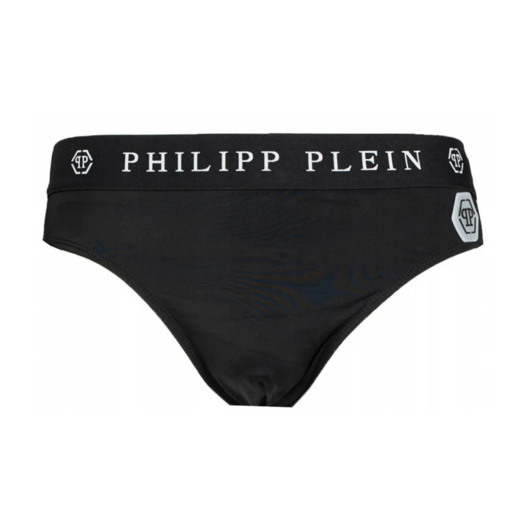 Czarny kostium kąpielowy z poliamidu dla mężczyzn Philipp Plein