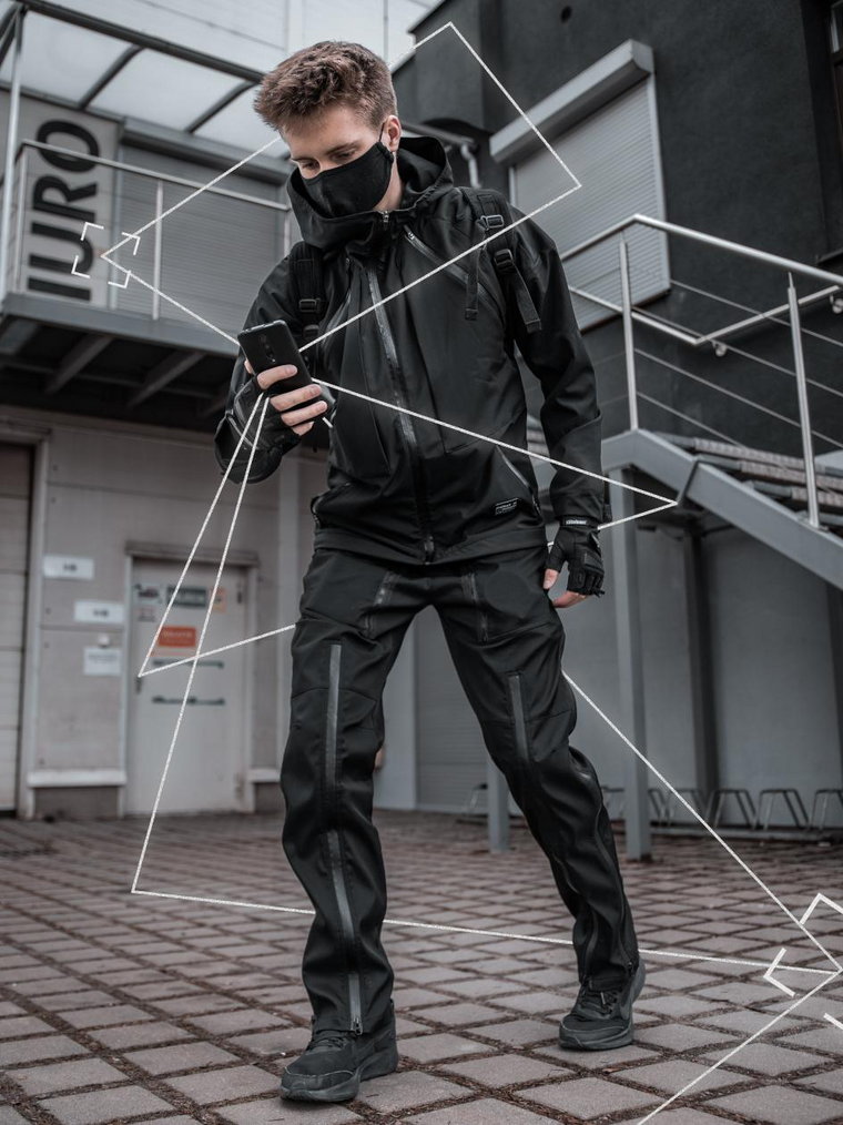 Kurtka Techwear Męska Czarna Point X Active Tech