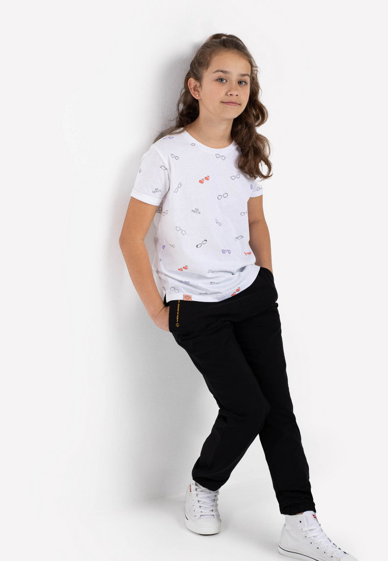 Dziewczęca koszulka z wydłużonym tyłem T-LOOK JUNIOR