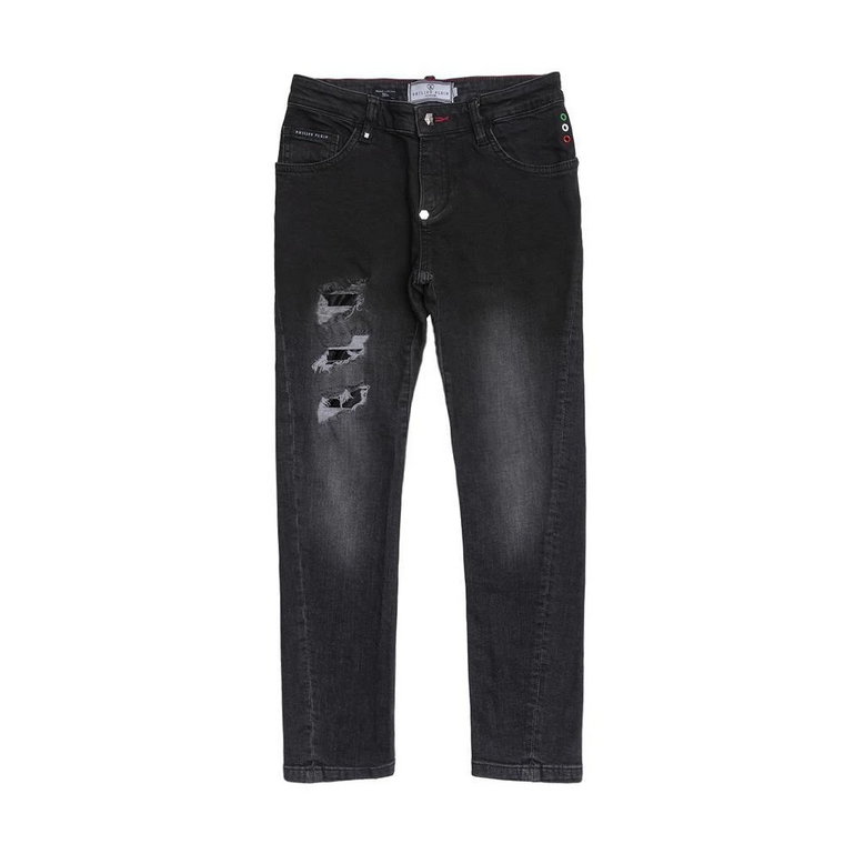 Czarne jeansy dla dzieci - Styl formalno-casualowy Philipp Plein