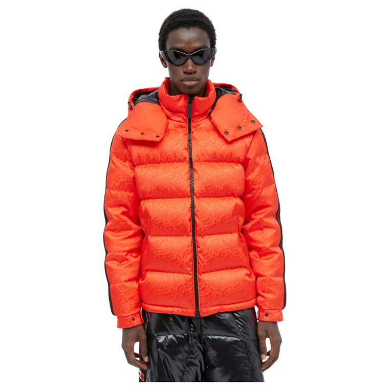 Kurtka Puchowa z Logo Jacquard Moncler