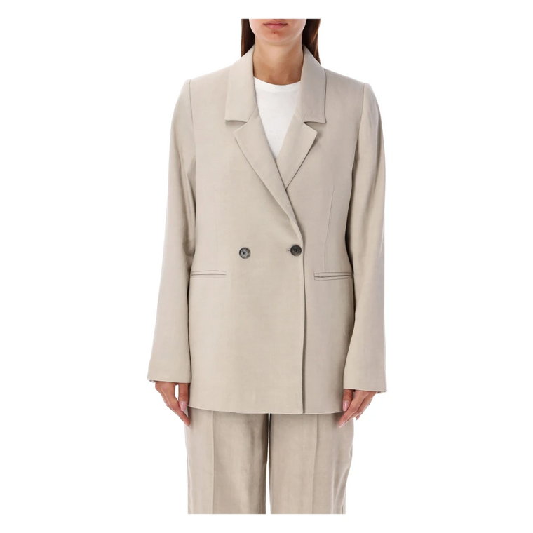 Beżowy Linen Diana Blazer Kurtka Anine Bing