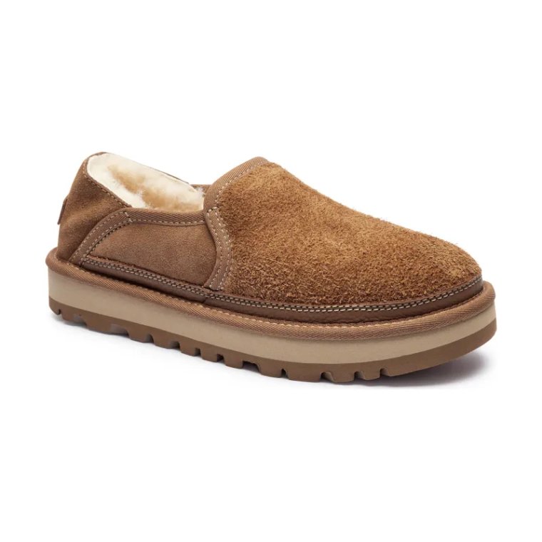 UGG Skórzane mule HAYDEN | z dodatkiem wełny