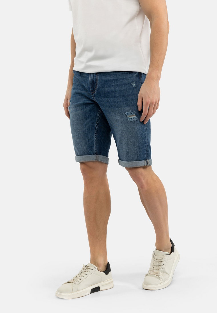 Szorty jeansowe z przetarciami, Comfort Fit, E-STERS