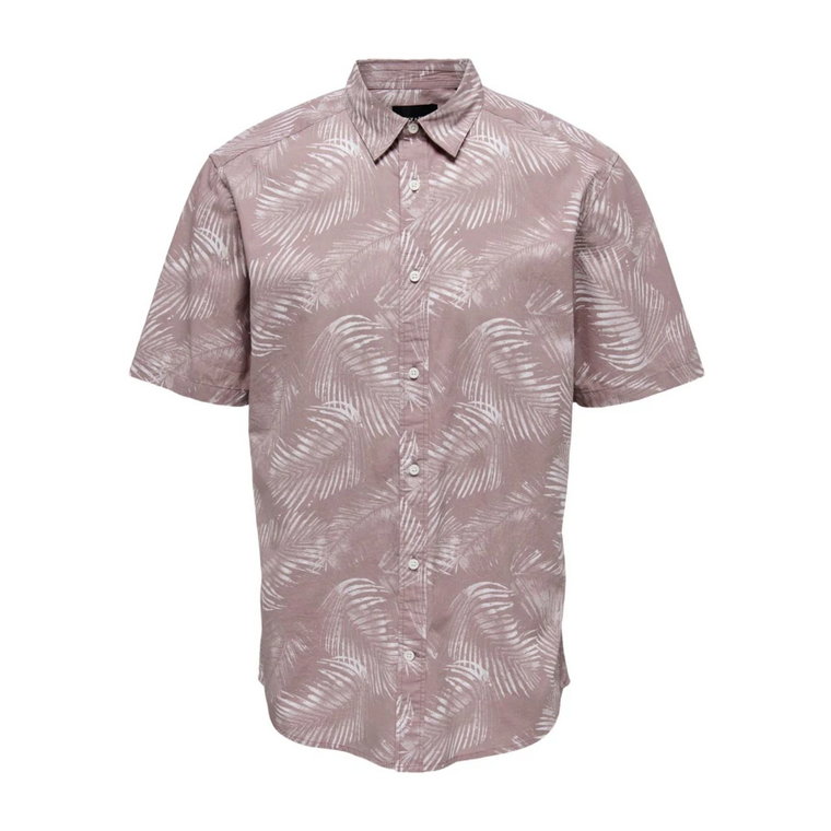 Męska koszula w liliowym wzorze Only & Sons