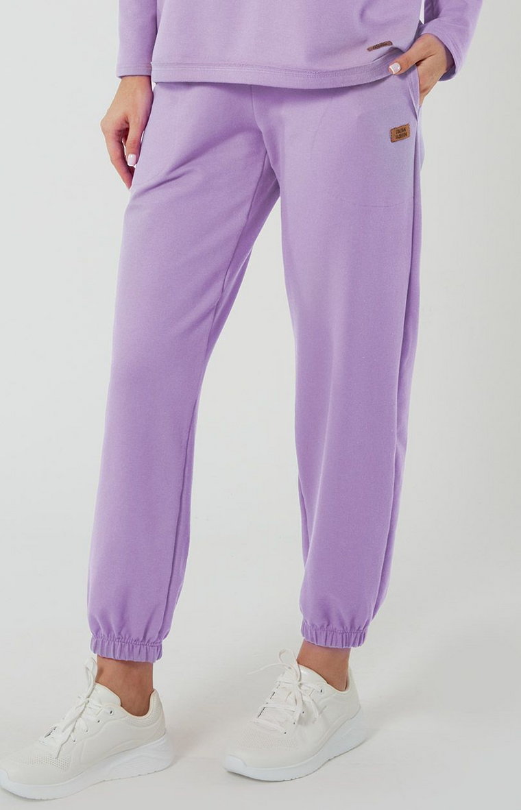 Damskie spodnie dresowe liliowe Madri, Kolor liliowy, Rozmiar S, Italian Fashion