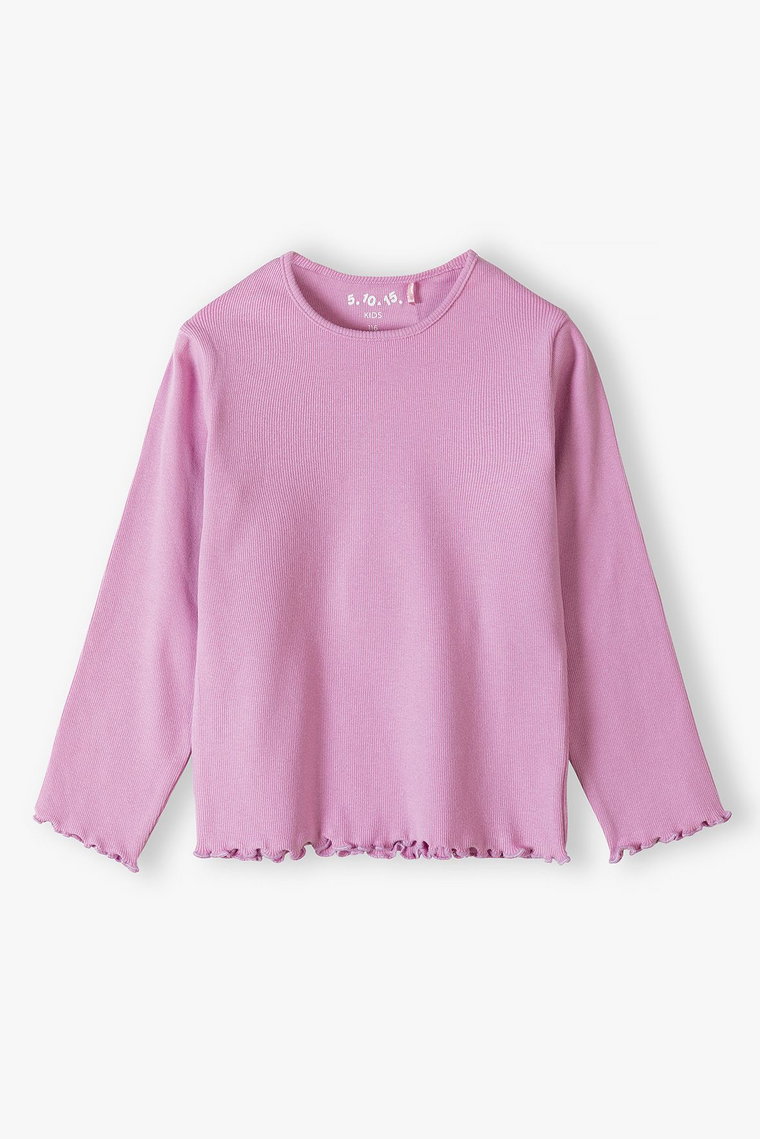 Różowa bluzka dziewczęca w prążki - długi rękaw - 5.10.15.