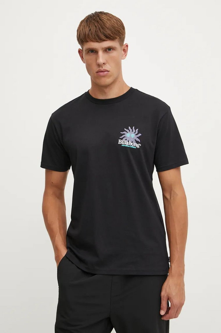 Billabong t-shirt Up Rise męski kolor czarny z nadrukiem ABYZT02473