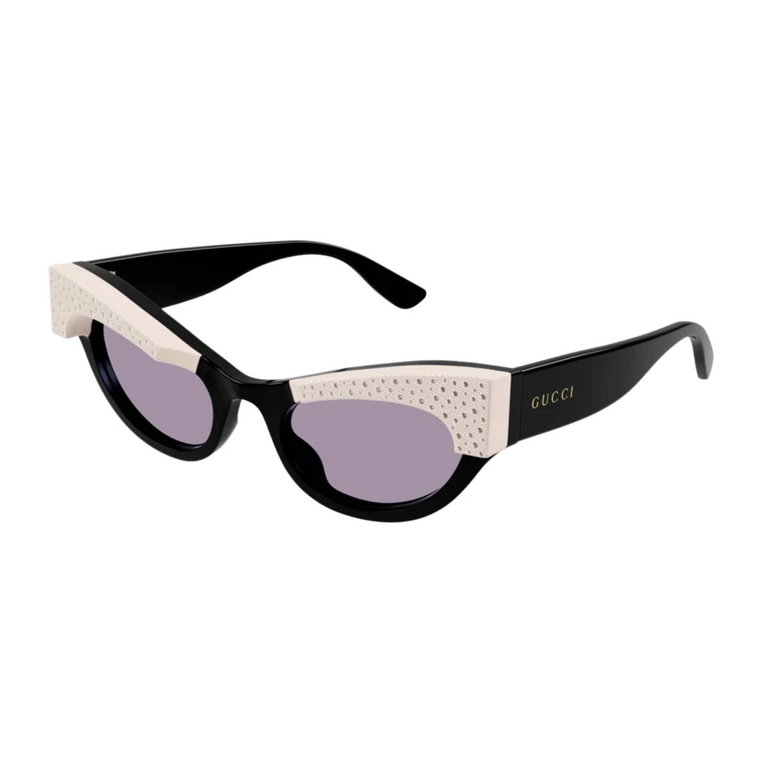 Odważne czarne okulary przeciwsłoneczne z akrylu z kryształkami Swarovskiego Gucci