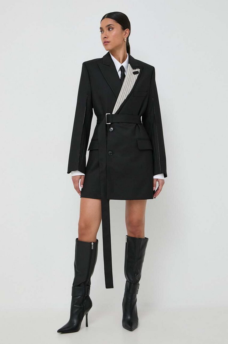 Victoria Beckham sukienka z domieszką wełny kolor czarny mini