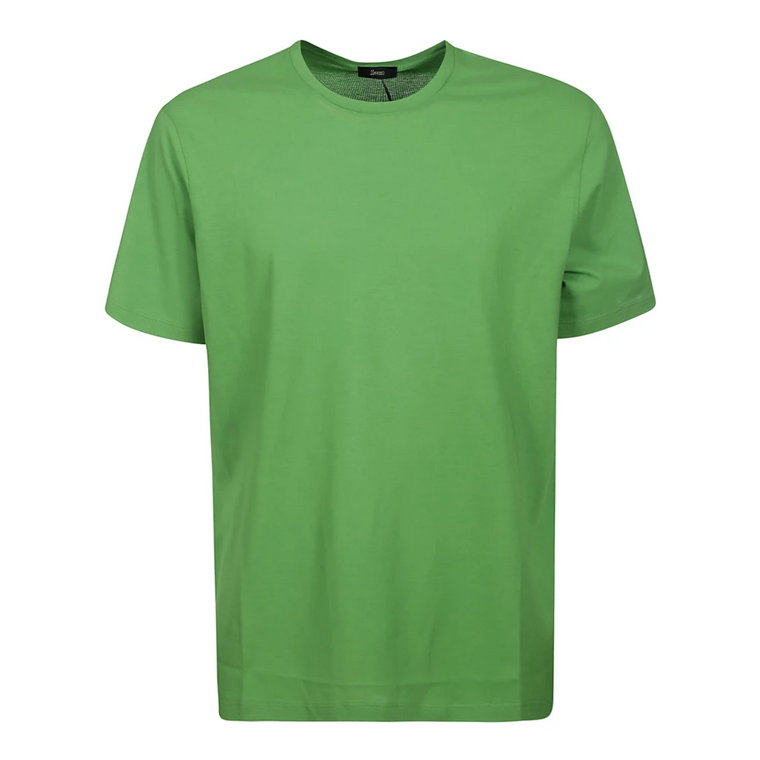 Zielony Bawełniany T-shirt dla Mężczyzn Herno
