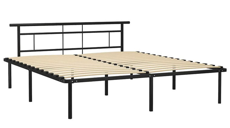 Czarne metalowe łóżko małżeńskie 160x200 cm - Mervex