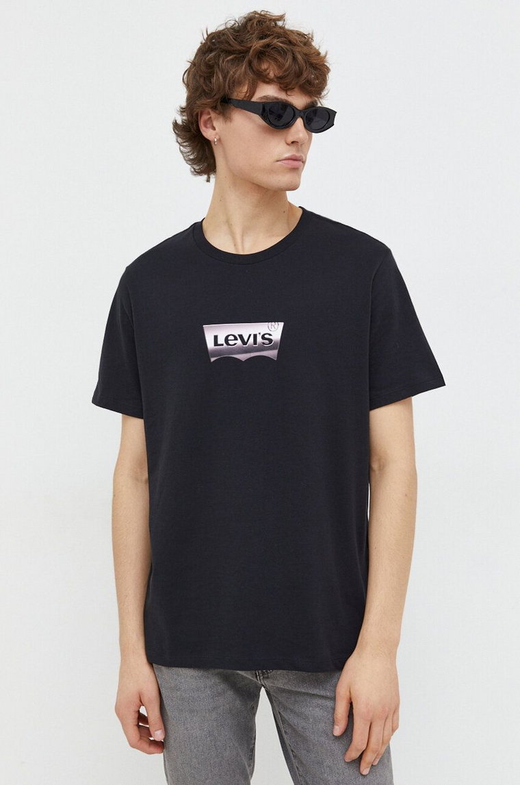 Levi's t-shirt męski kolor czarny z nadrukiem